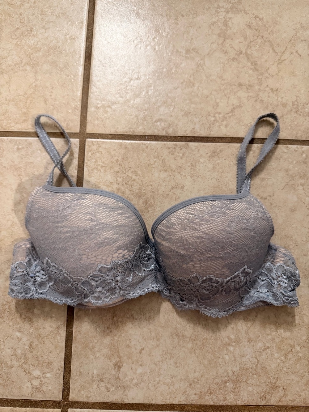 Gray Lace Bra